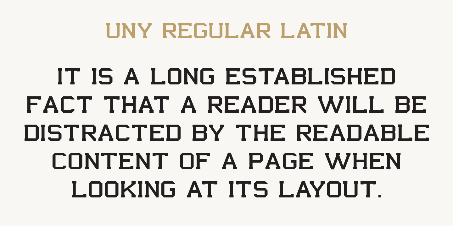 UNY Regular Font preview